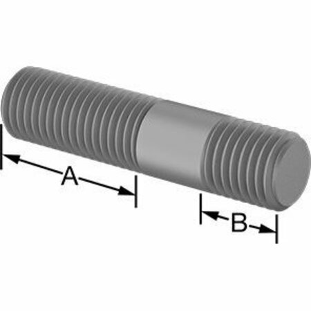 BSC PREFERRED Threaded on Both Ends Stud Steel M24 x 3 mm Size 54 mm and 24 mm Thread Length 104 mm Long 5580N199